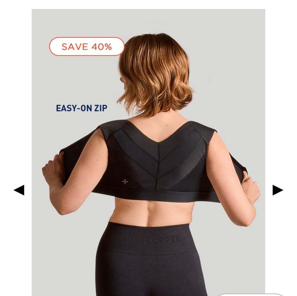 Tommie Copper Shoulder Support Bra With Zipper Black Size 3XL